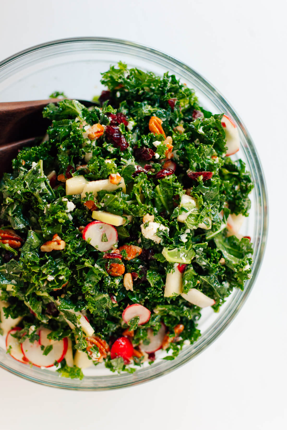 Kale Salad with Apple, Cranberries and Pecans