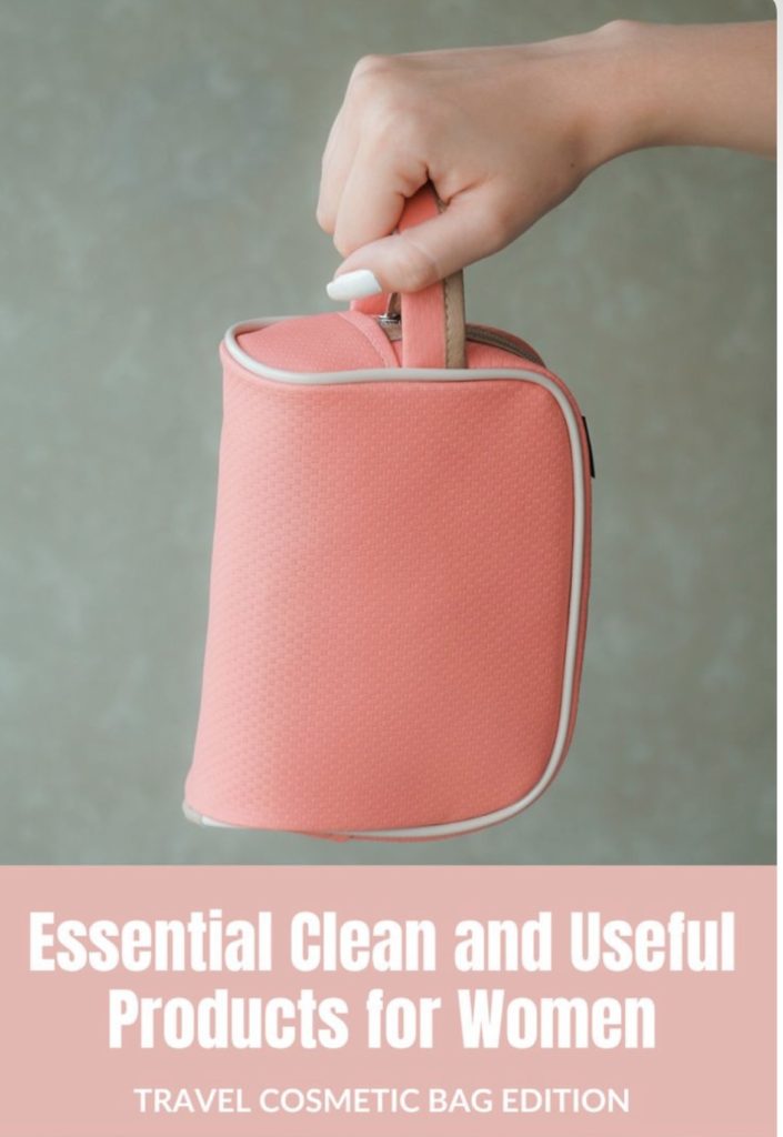 clean cosmetics for travel bag