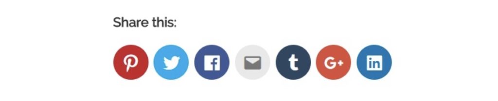 example of social sharing buttons for blog posts