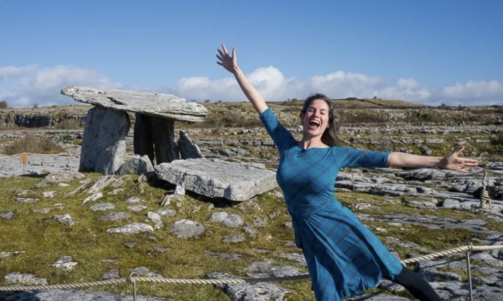 a girl exploring Galaway Ireland