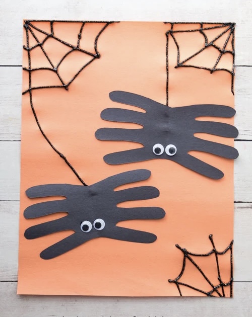 spooky spider handprint activity