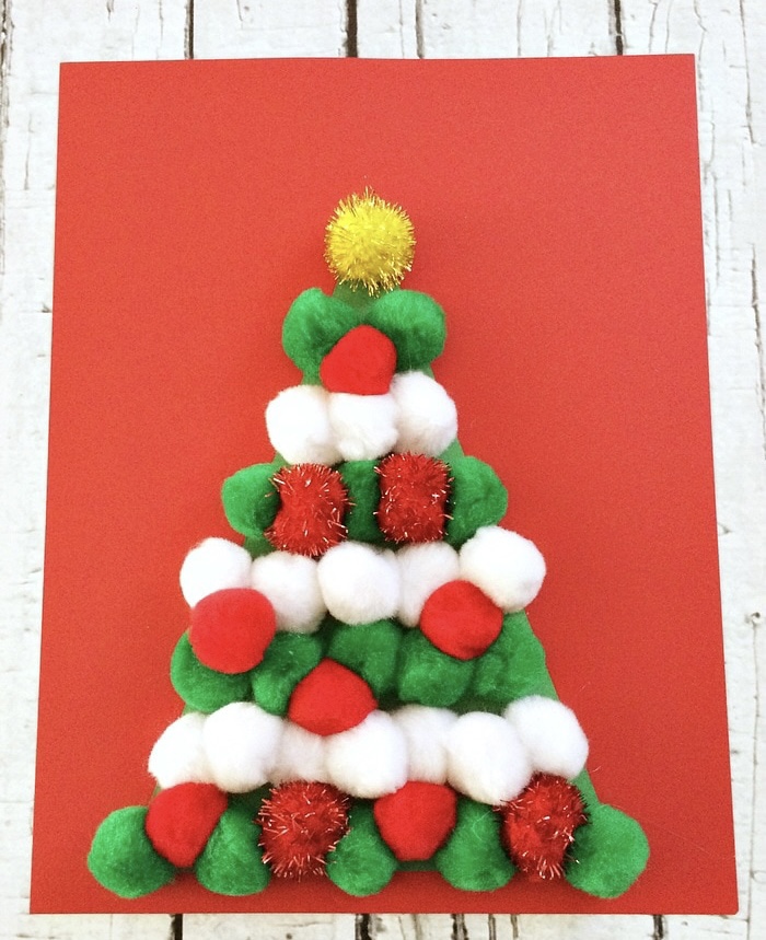 pom pom christmas tree craft