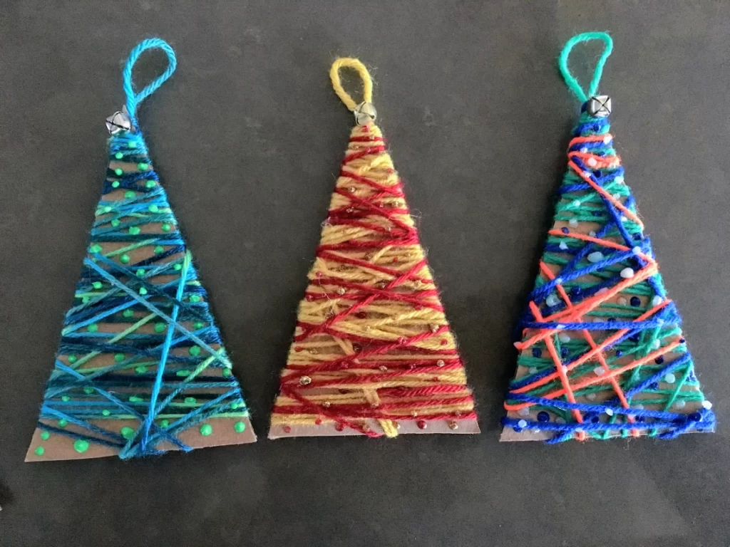 christmas tree craft ideas christmas tree ornaments with yarn