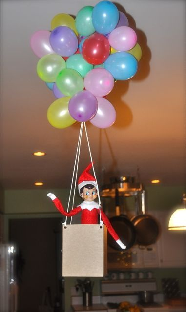 Balloon Ride Elf | Lazy Elf on the Shelf Ideas