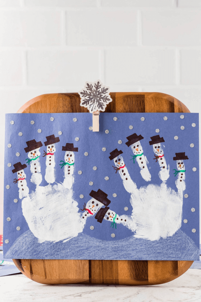 snowman christmas handprint craft
