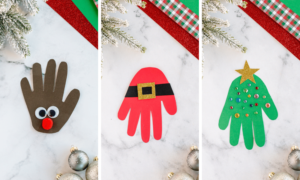 Characters with Fun Christmas Handprints