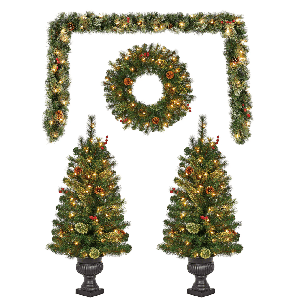christmas decorations at lowes christmas garland and wreaths