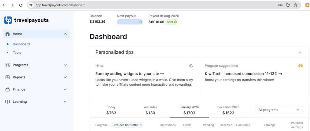 travelpayouts, travelpayouts dashboard, how does travelpayouts work, monetize your travel blog