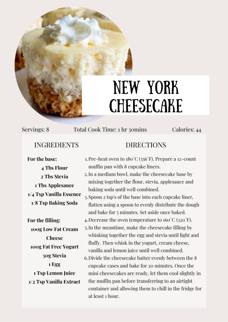 Low Calorie Desserts - New York Cheesecake Recipe