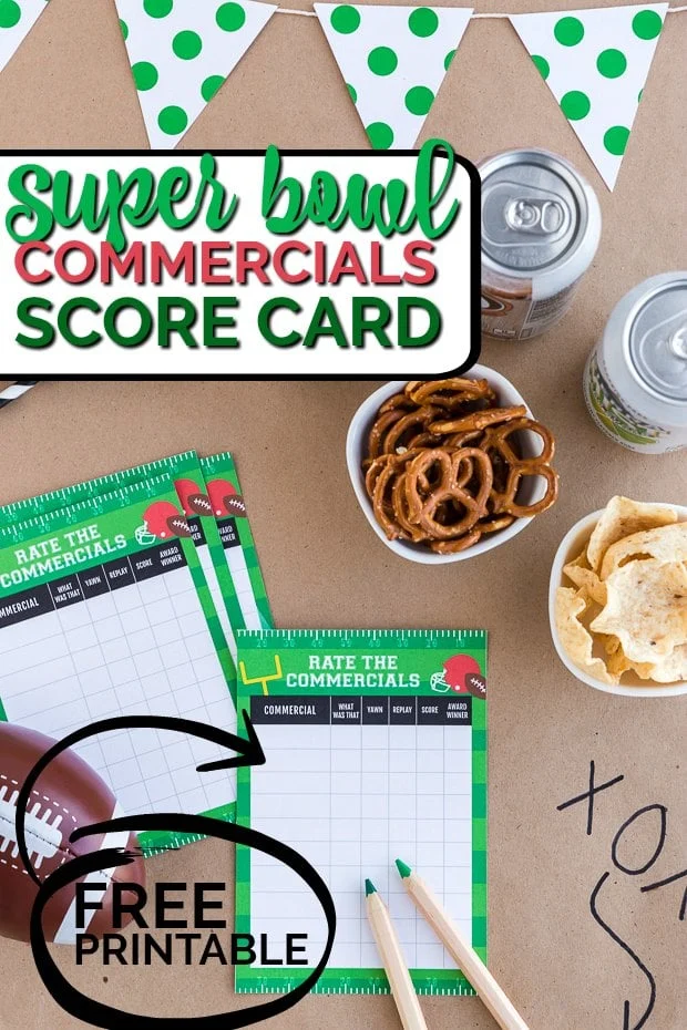 super bowl score card free printable, super bowl party games ideas, free printable