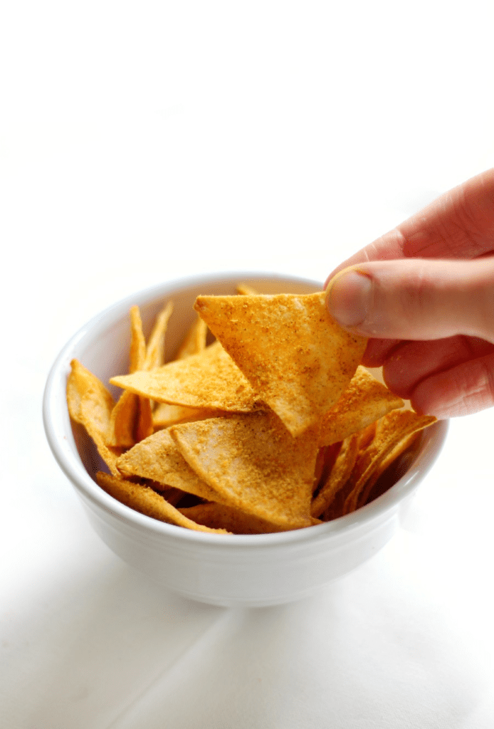 healthy home made vegan doritos, home made chips