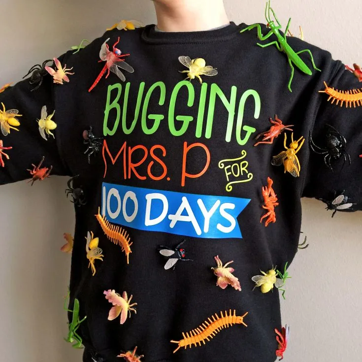 100 days of school shirt idea, bugging my teacher for 100 days