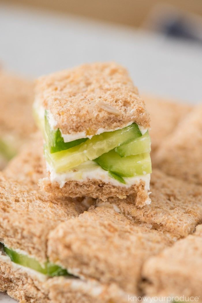cucumber tea sandwiches with cream cheese, healthy cucumber sandwich snack