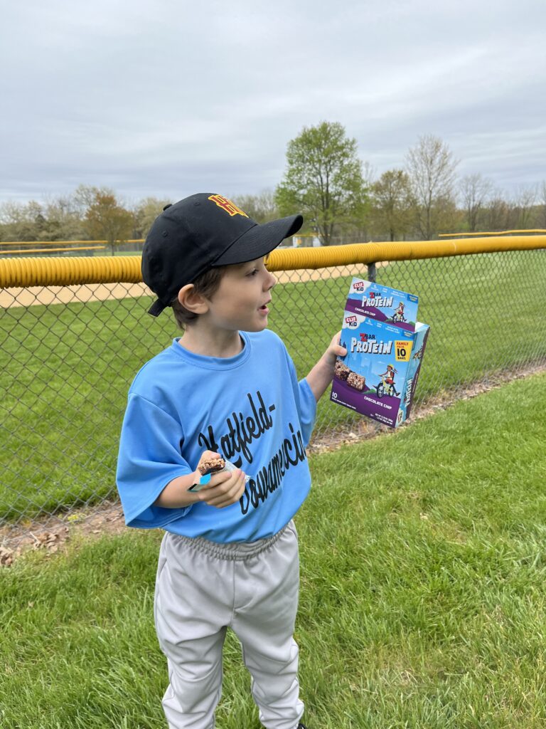 my son mason, a boy playing baseball