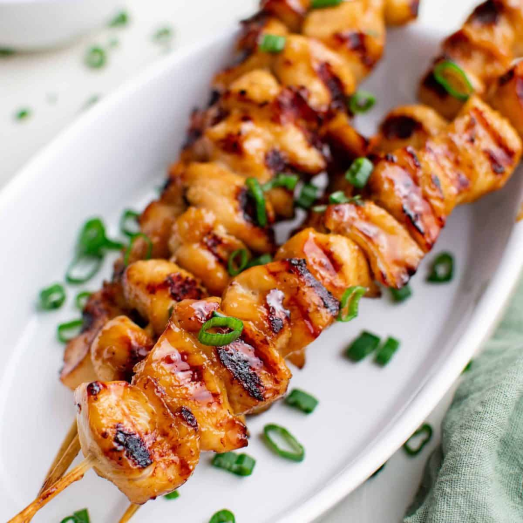 low sodium teriyaki chicken skewers