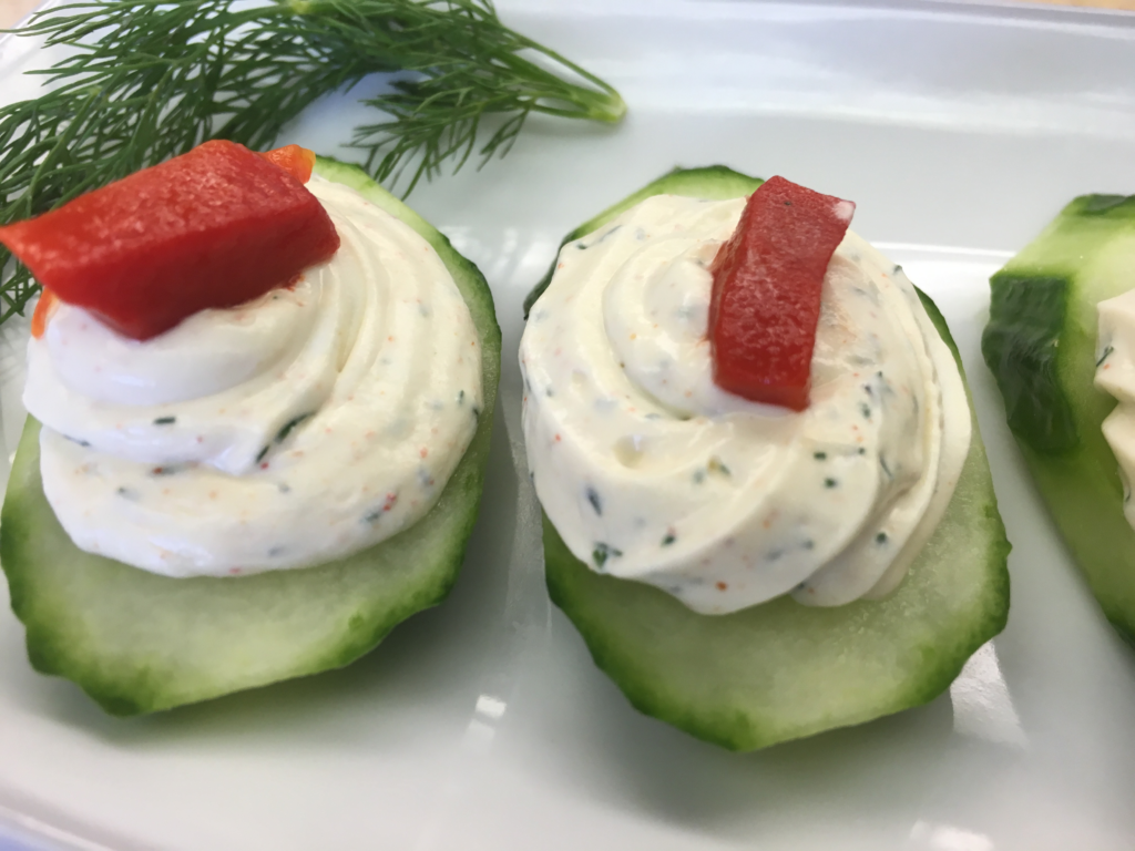 cucumber with cream cheese