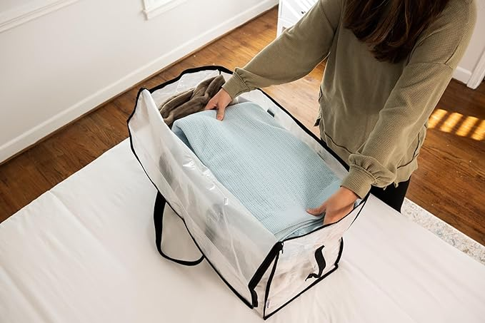 clear clothes storage bags on amazon decluttering