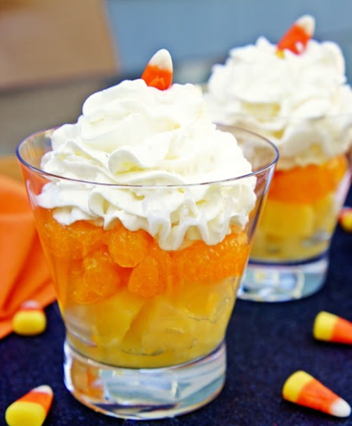 candy corn fruit cups