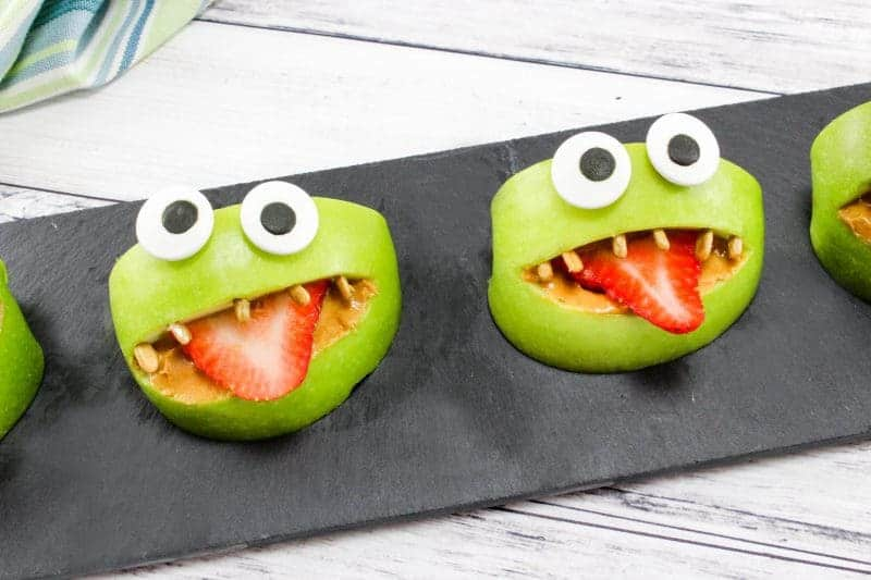 halloween snack ideas for kids, monster apples