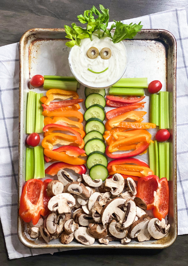 skeleton veggie platter